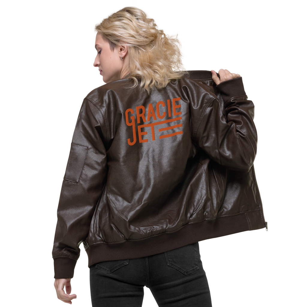 GJ Launch PU Leather Bomber