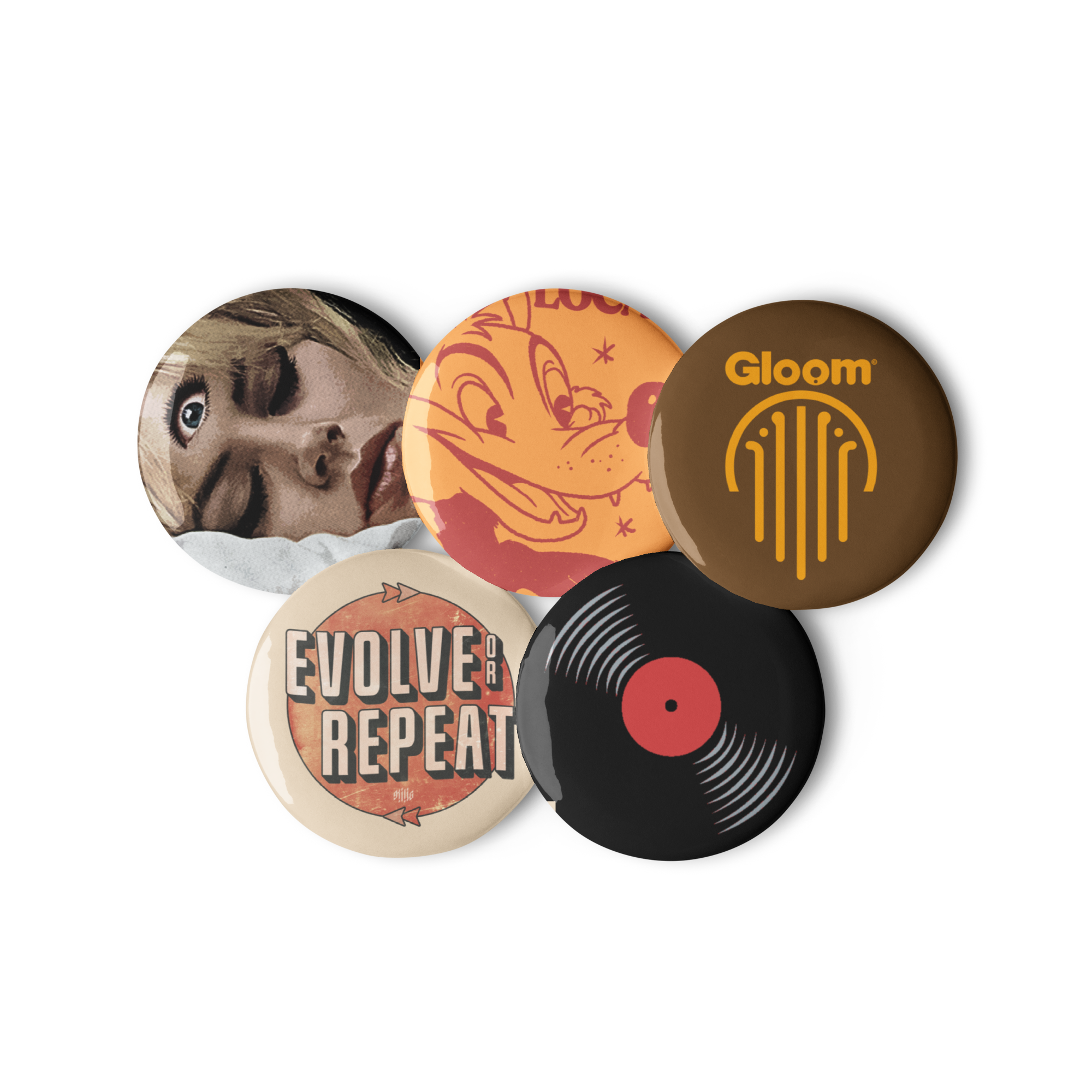 Gloom Set I • 1" Pins 5-Pack