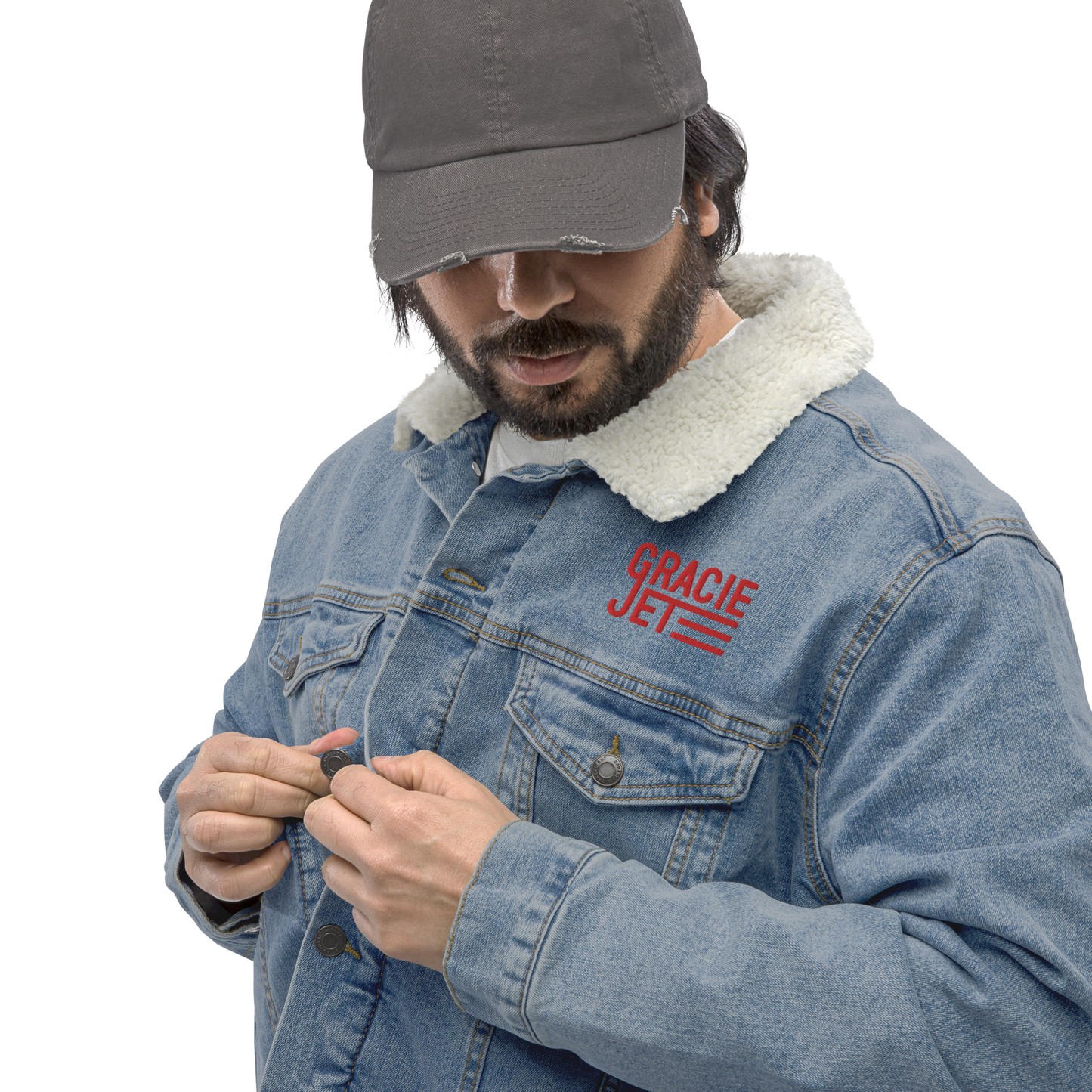 GJ Launch Denim Sherpa Jacket